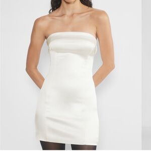 Aritzia Strapless Cream Mini Dress